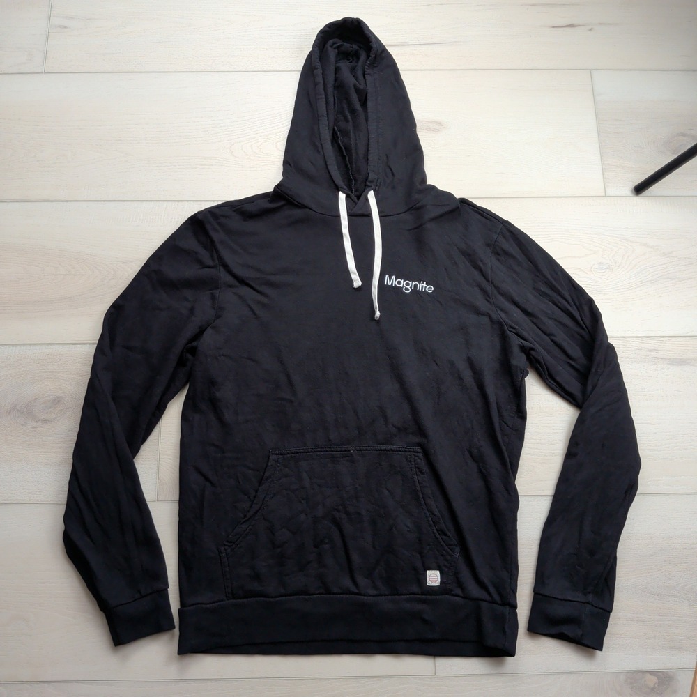 Marine Layer Sunset Hoodie Pullover‎ Mens M Black Cotton Modal Made in USA 13761